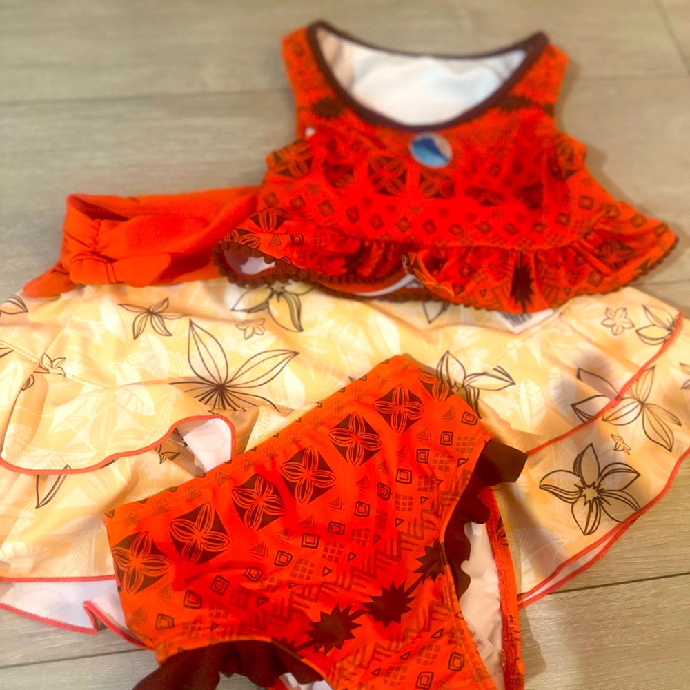Disney Orange and Cream Kids Swim Bikini Moana